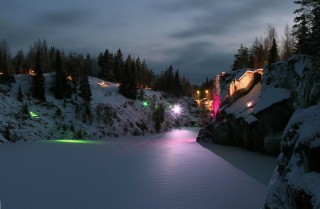 Мраморный каньон Рускеала зимой