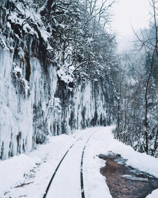 Гуамское ущелье зима