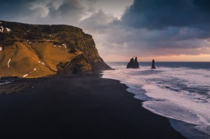 Исландия черный пляж