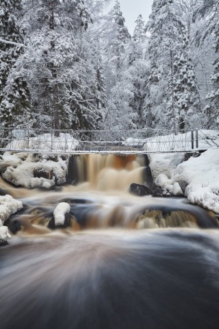 Водопады Карелии зимой