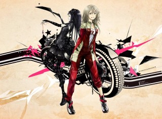 Девушка на мотоцикле арт