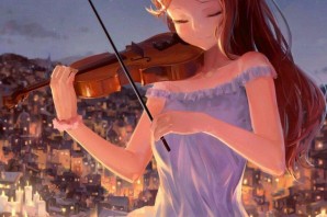 Девушка со скрипкой арт