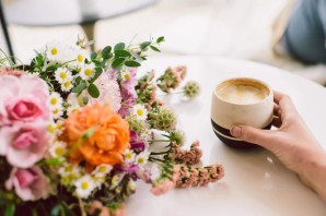Кофе цветы утро стильные