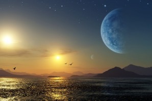 Солнце и Луна вместе на небе