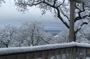 Снег из окна