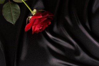 Черная ткань с цветами
