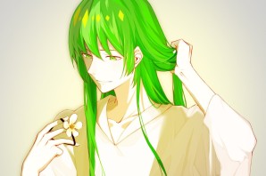 Парень с зелеными волосами арт