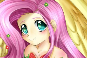 Картинки пони флаттершай человек