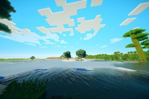 Фон майнкрафт с шейдерами