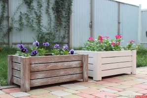 Деревянное кашпо