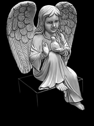 Ангел на черном фоне