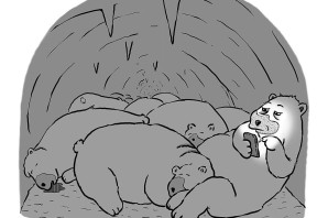 Медведь спит в берлоге