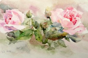 Фиалка розовая акварель