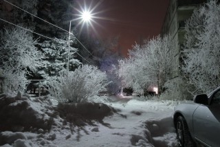Зима в россии ночью