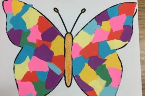 Поделка бабочка из цветной бумаги
