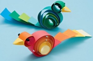 Птичка из бумаги поделка для детей