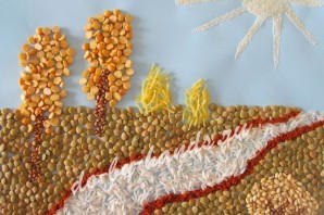 Поделки из круп и макарон