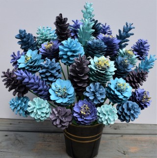 Цветы из шишек поделка пошагово