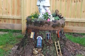 Поделки из пней для сада