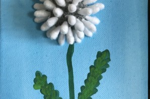 Поделка цветы из ватных дисков