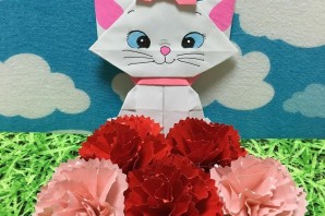 Поделка из бумаги котенок