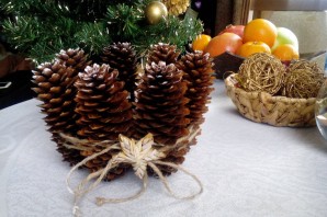 Поделка из шишек в школу