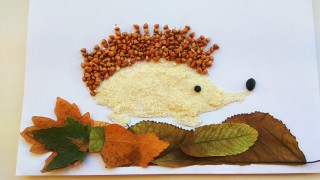 Поделка ежик из листьев