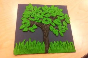 Поделки из пластилина на бумаге