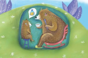 Поделка медведь в берлоге