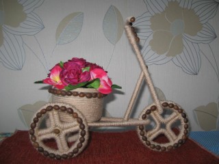 Поделка велосипед с цветами