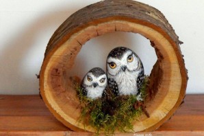 Сова в дупле поделка из бумаги