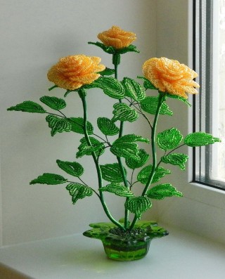 Поделки из бисера цветы