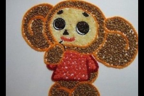 Гриб из гречки и риса поделка