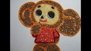 Гриб из гречки и риса поделка
