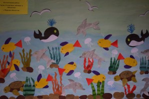 Аквариум с рыбками из бумаги поделка