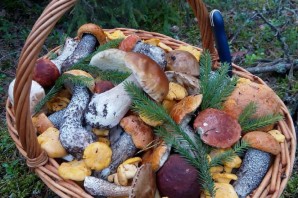 Поделка корзинка с грибами