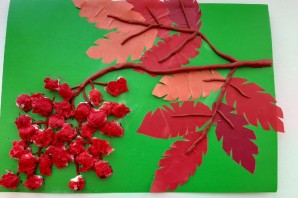 Поделка рябина из бумаги