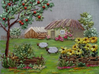 Поделка деревня