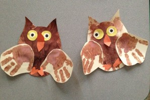 Макет совы для поделки из листьев
