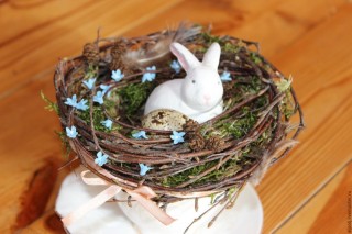 Поделка гнездо с птичками