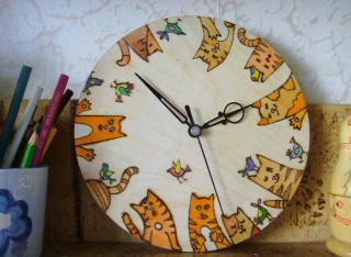 Поделка часы из природного материала