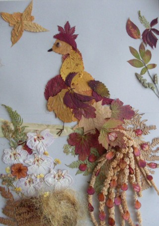 Осенняя поделка птица