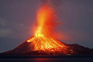 Самое сильное извержение вулкана в мире