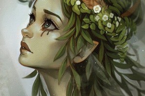 Девушка лес цветы