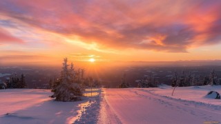 Зимнее небо закат