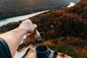 Утренний кофе в горах