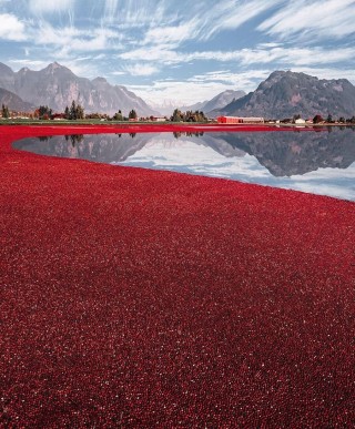 Красное озеро в канаде