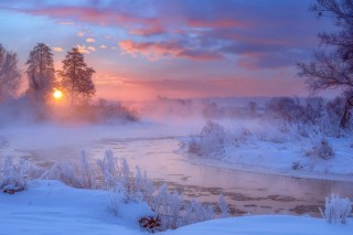 Утро рассвет зима
