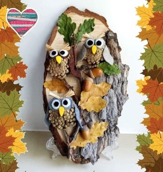 Сова из природного материала