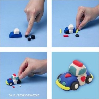 Машина из пластилина для детей